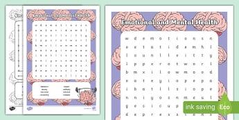 Emotional and Mental Health Word Search