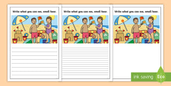 The Seaside Worksheets Primary Resources, beach, sun, sand