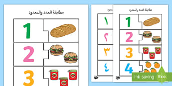 نشاط مطابقة العدد والمعدود - مادة الرياضيات