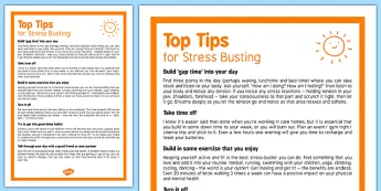 Stress Management Tips | twinkl.co.uk
