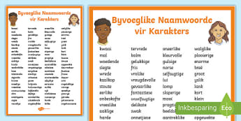 45 top byvoeglike naamwoorde teaching resources