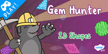 Gem Hunter 2D Shape Games | Twinkl Go!