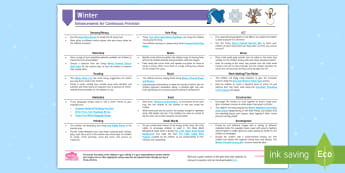 EYFS Winter Continuous Provision Planning Ideas (Ages 2-4) - Enhancements, continuous provision, ideas, Early Years planning, planning, Nursery, FS1, Foundation,