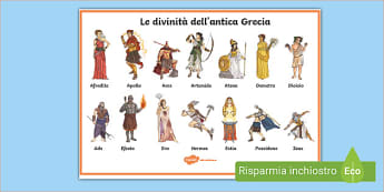 Poster sulle divinità greche per la scuola primaria