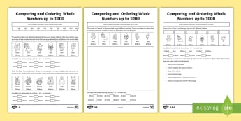 Compare and order numbers up to 1000 - New 2014 Curriculum