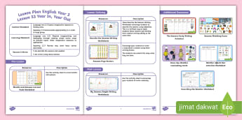 Lesson Plans Template For KSSR English - Year 1, 2, 3