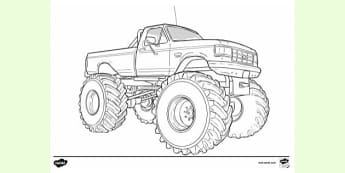 Free Shark Monster Truck Coloring Pages Printable and Easy