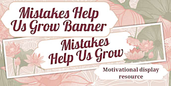 Mistakes Help Us Grow Lotus-Themed Display Banner