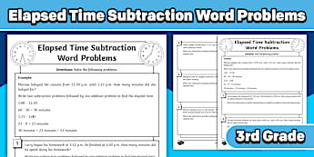 Elapsed Time Subtraction | Resource | Twinkl USA