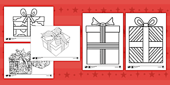Present Coloring Page Pattern Patterned Artworks | twinkl.co.uk