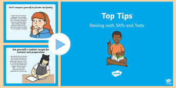 Top Tips Dealing with SATs and Tests  PowerPoint - Top Tips Dealing With SATs and Tests - top tips, dealing with sats, dealing with tests, tips, SATs, 
