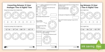 Analogue to Digital - Time - Telling the Time - KS2 Resources