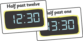 Free 24 Hour Digital Clock Flash Cards Teacher Made