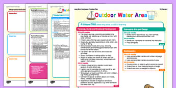 Outdoor Water Area Continuous Provision Plan Posters Nursery FS1 - EYFS long term planning, outdoor area, water, eyfs, long term, planning
