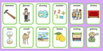Medial m Playing Cards - speech sounds, phonology, articulation, speech therapy, dyspraxia