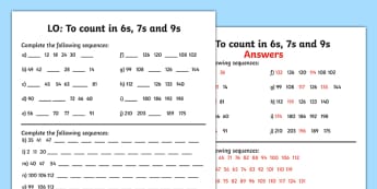 Multiples Of 6 7 9 25 And 1000 Differentiated Worksheet