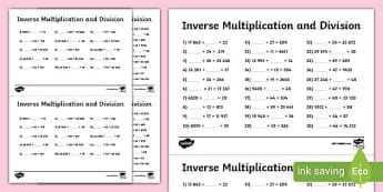 Mixed Multiplication And Division Worksheets & Activities