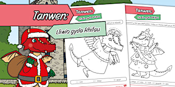 Nadolig Tanwen: Lliwio gyda Rhifau