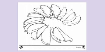 Free Orange Slice Colouring Colouring Sheets