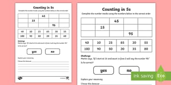 Counting in 5s - KS1 Numeracy Resources