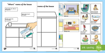 Where Rooms Of The House Cut And Stick Activity - houses, homes
