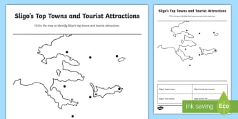 Sligo's Top Towns and Tourist Attractions Worksheet - ROI Topics - County Sligo, Counties Of Ireland, Sligo, Geography, Fact File, Towns, Worksheet,I