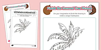 Coconut Tree Worksheet.pdf Coconut Tree Artworks | twinkl.co.uk