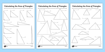 Area of a Triangle - Different Calculations - Activity Pack