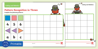 Read By Code Pattern Worksheet Pattern Recognition Worksheets | twinkl.com.au
