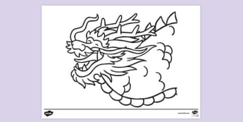 chinese dragon head coloring page