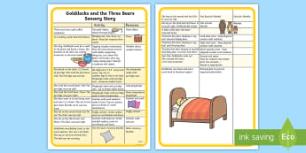 Goldilocks and the Three Bears Sensory Story-goldilocks and the three bears, sensory, sensory story, goldilocks sensory story, sensory worksheet, story worksheet