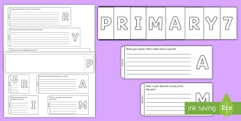 Primary 7 Write-Up Booklet - Transition, P7, End of School Year,Scottish