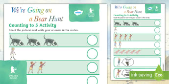 We're Going on a Bear Hunt: Counting to 5 Activity | Twinkl