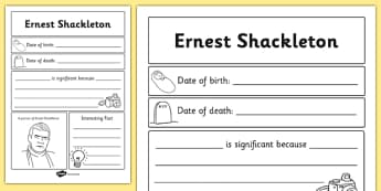 Ernest Shackleton Primary Resources - Significant Individuals