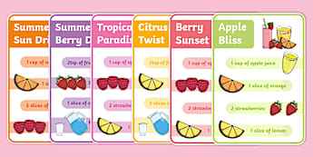 Make Your Own Summer Fruit Drinks Recipe Cards
