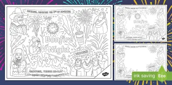Bonfire Night Colouring Pages | twinkl.com.au