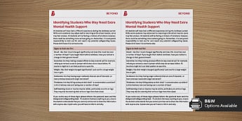Identifying Students Who May Need Extra Mental Health Support - Wellbeing Cards