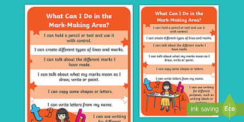 'I Can' Continuous Provision Prompt Poster Mark-Making Area