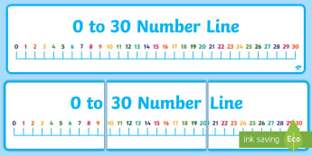numbers 0 30 primary resources number lines numberlines