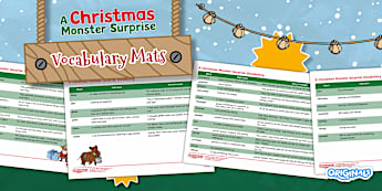 A Christmas Monster Surprise Vocabulary Mat