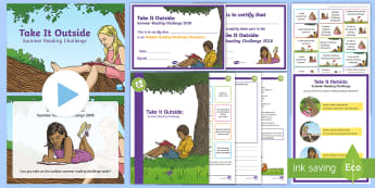 Take It Outside: Summer Reading Challenge Resource Pack - home learning, holiday, competition, extreme reading, library
