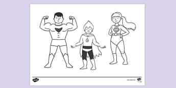 Free Superhero Colouring Page Primary Resources