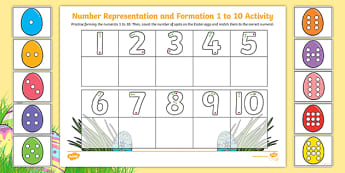 Easter-Themed Number Representation and Formation 1 to 10 Activity