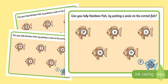 Phonics Playdough Mats to Support Teaching on The Rainbow Fish