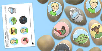 Jack and Jill Story Stones Image Cut Outs - Story stones, stone art, painted rocks, Nursery Rhymes, song