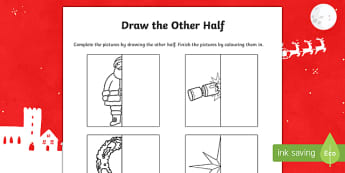 You Can Draw The Other Half.: Easy and fun drawing activity book