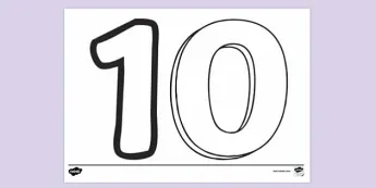 Number 10 Colouring Pages | twinkl.com.au