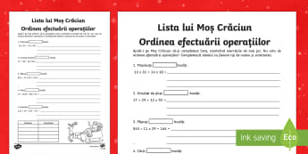 Matematică Ordinea Efectuării Operațiilor Materiale Didactice
