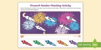 Firework Number Matching Activity