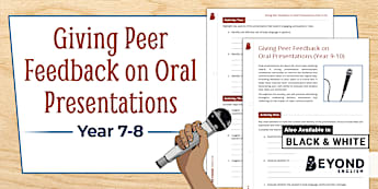 Giving Peer Feedback on Oral Presentations (Year 9-10)